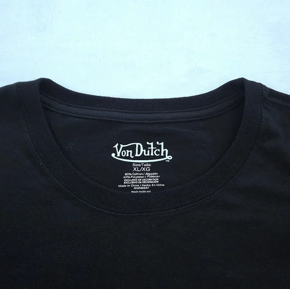 Von Dutch Black🖤 Graphic Tee👕 with White Logo - NWT - Picture 4 of 14
